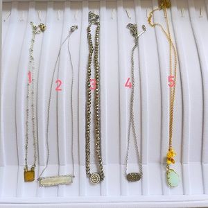 various necklaces, all 16” most adjustable, selling individually $35-55 SS
